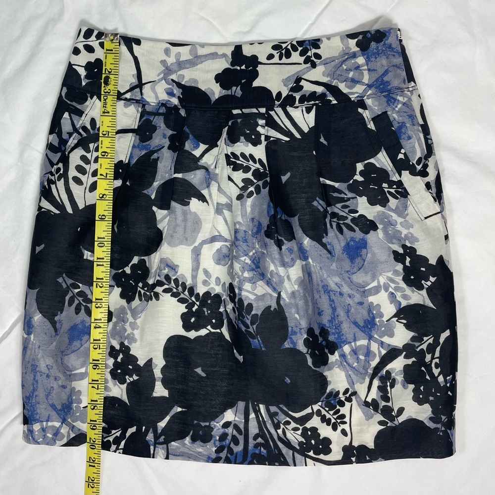 Ann Taylor Off-white and Blue Floral Skirt